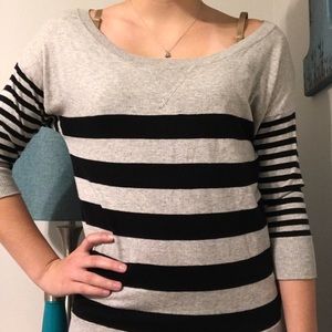 AE 3/4 Sleeve Sweater with Wide Scoop Neck Collar